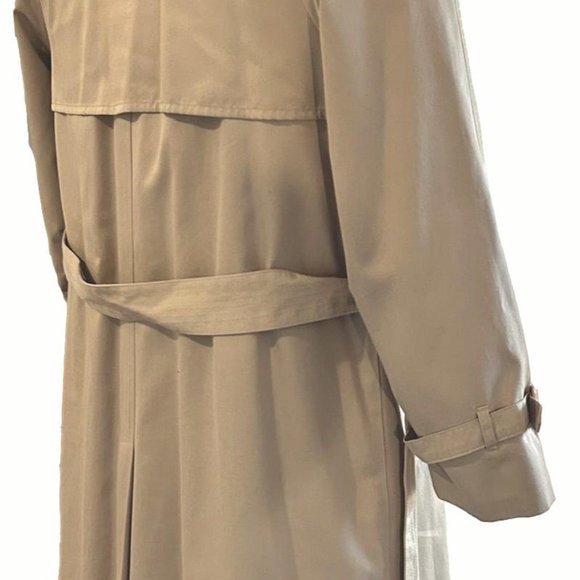 London Fog 80s Men's XL 44R Beige Trench Double-Breasted Removable Lining - Picture 6 of 11